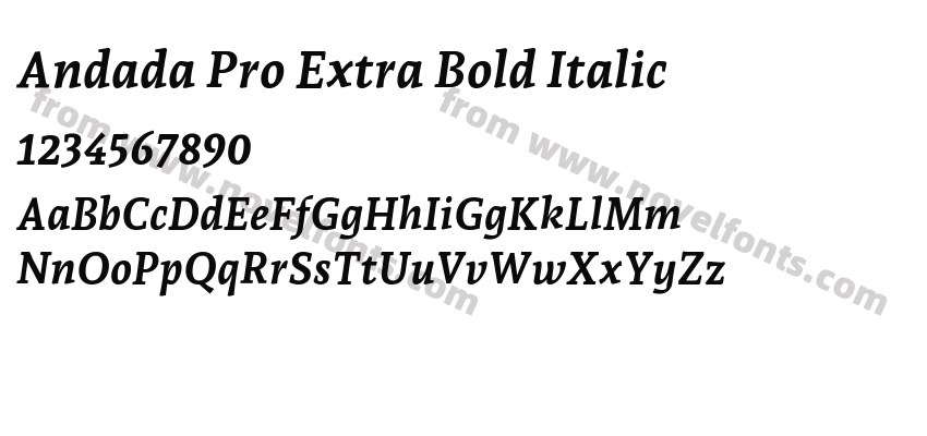 Andada Pro Extra Bold ItalicPreview