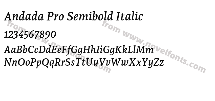 Andada Pro Semibold ItalicPreview