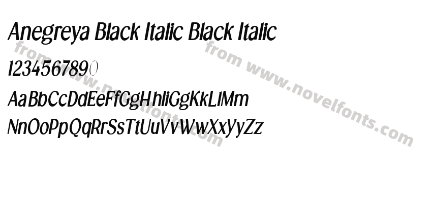 Anegreya Black Italic Black ItalicPreview