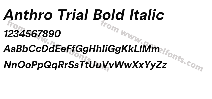 Anthro Trial Bold ItalicPreview