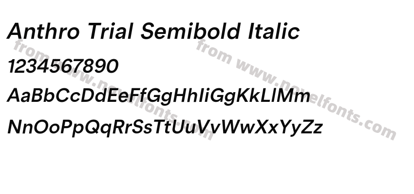 Anthro Trial Semibold ItalicPreview