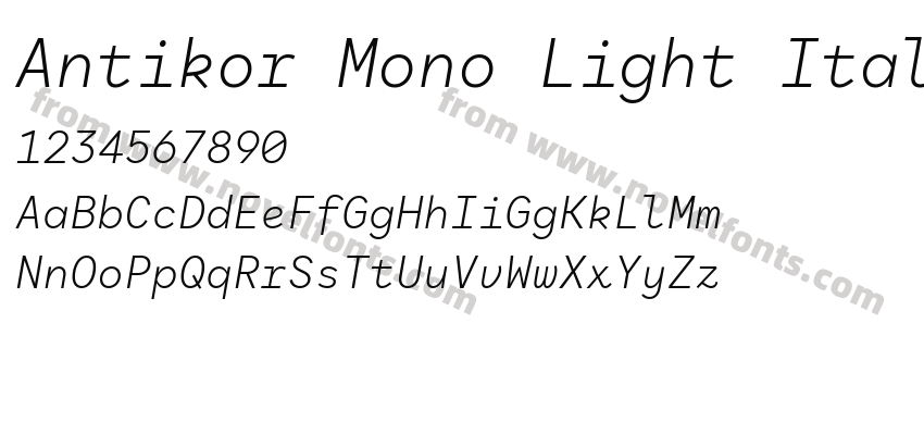 Antikor Mono Light ItalicPreview