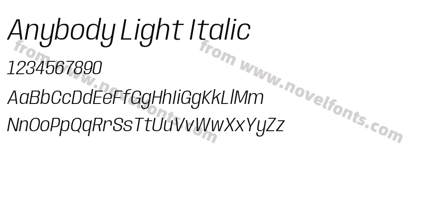 Anybody Light ItalicPreview