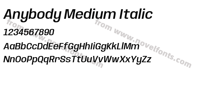 Anybody Medium ItalicPreview