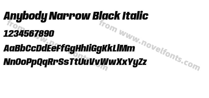 Anybody Narrow Black ItalicPreview