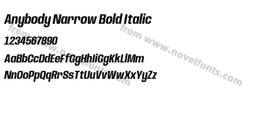 Anybody Narrow Bold ItalicPreview