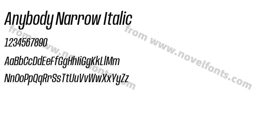 Anybody Narrow ItalicPreview