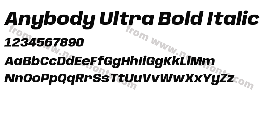 Anybody Ultra Bold ItalicPreview