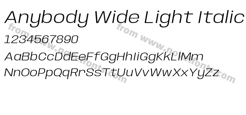 Anybody Wide Light ItalicPreview