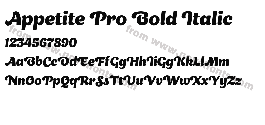 Appetite Pro Bold ItalicPreview