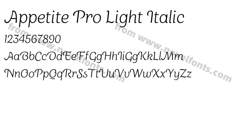 Appetite Pro Light ItalicPreview