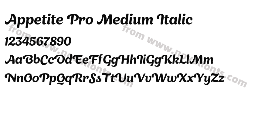 Appetite Pro Medium ItalicPreview