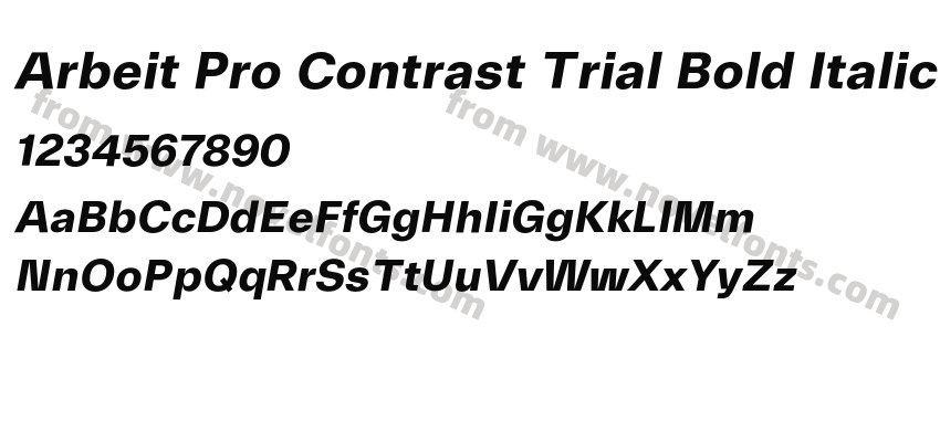 Arbeit Pro Contrast Trial Bold ItalicPreview