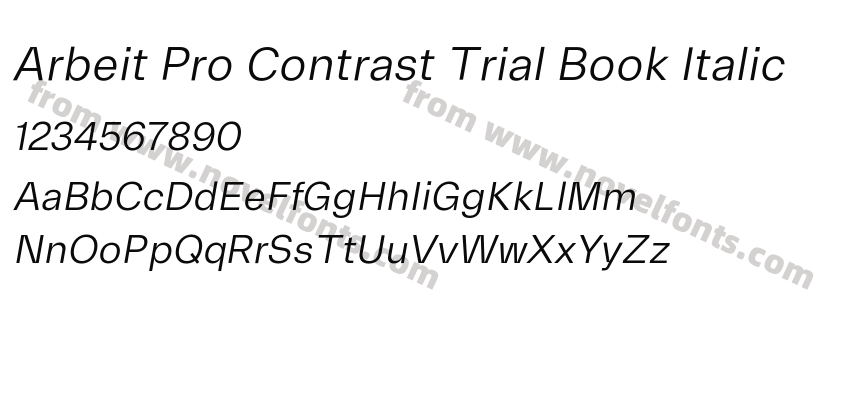 Arbeit Pro Contrast Trial Book ItalicPreview