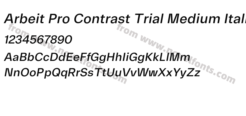 Arbeit Pro Contrast Trial Medium ItalicPreview