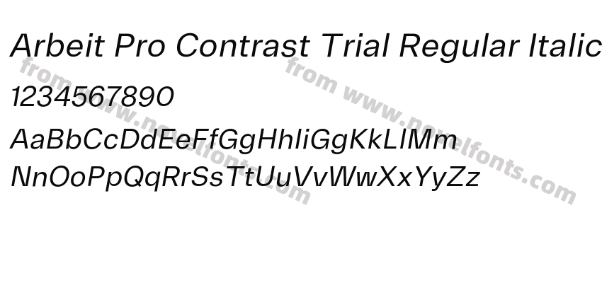 Arbeit Pro Contrast Trial Regular ItalicPreview