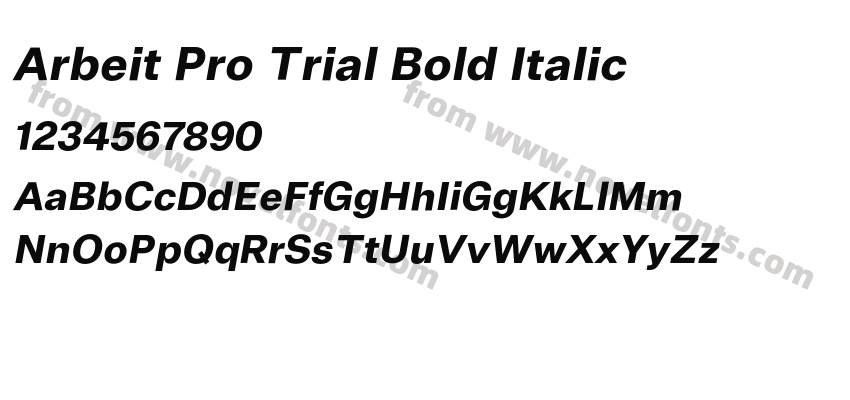 Arbeit Pro Trial Bold ItalicPreview