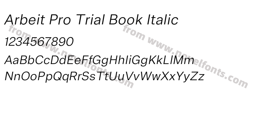 Arbeit Pro Trial Book ItalicPreview