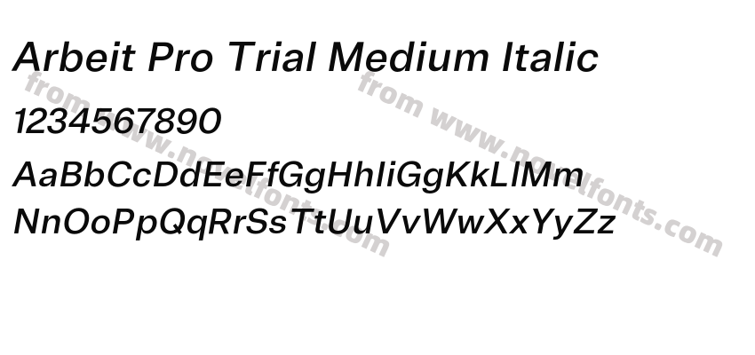 Arbeit Pro Trial Medium ItalicPreview