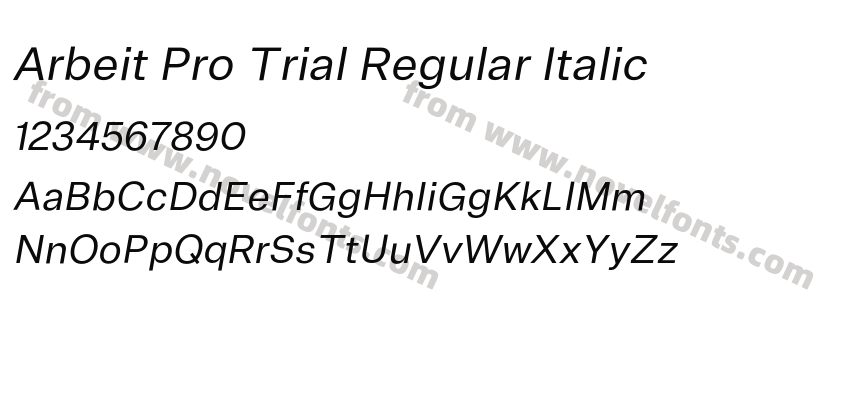 Arbeit Pro Trial Regular ItalicPreview