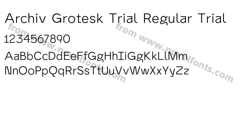 Archiv Grotesk Trial Regular TrialPreview