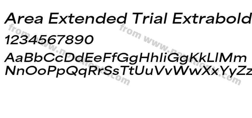 Area Extended Trial Extrabold ItalicPreview