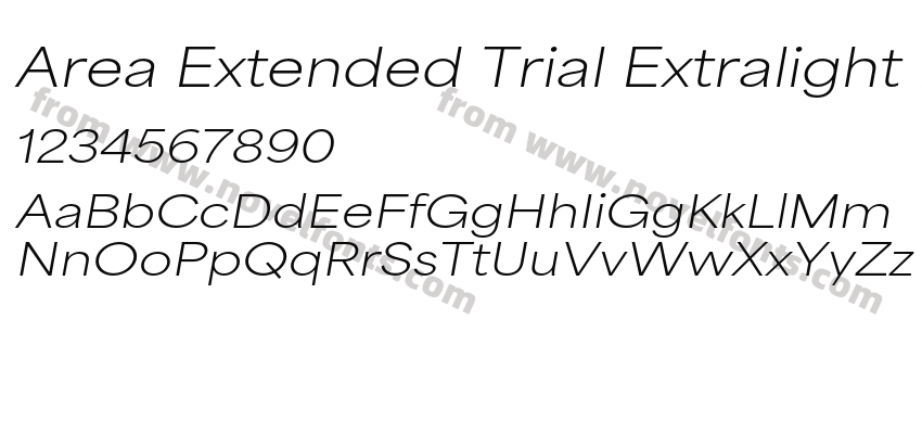 Area Extended Trial Extralight ItalicPreview