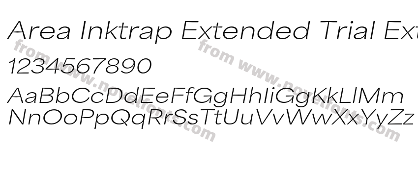 Area Inktrap Extended Trial Extralight ItalicPreview