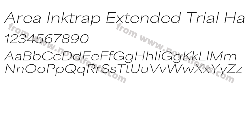 Area Inktrap Extended Trial Hairline ItalicPreview