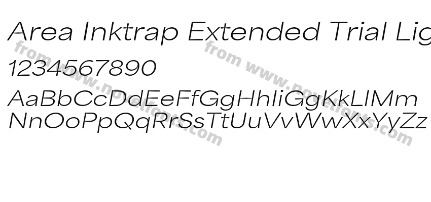 Area Inktrap Extended Trial Light ItalicPreview