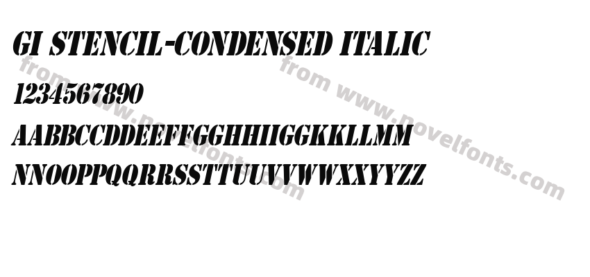 GI Stencil-Condensed ItalicPreview