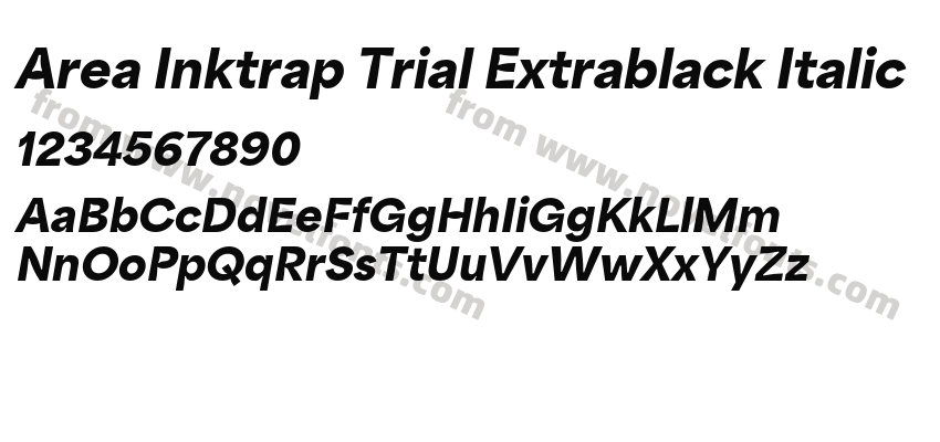 Area Inktrap Trial Extrablack ItalicPreview