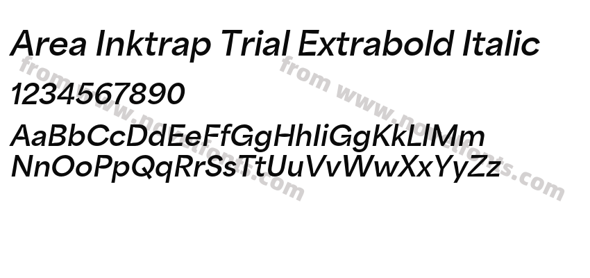 Area Inktrap Trial Extrabold ItalicPreview