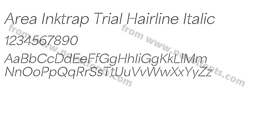 Area Inktrap Trial Hairline ItalicPreview