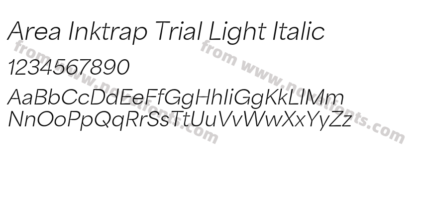 Area Inktrap Trial Light ItalicPreview