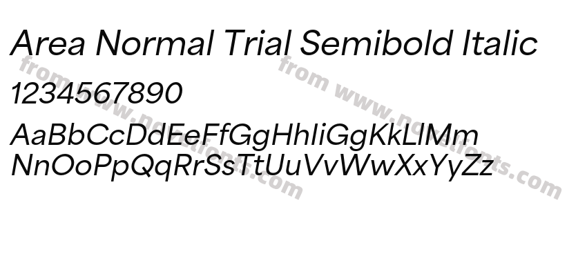 Area Normal Trial Semibold ItalicPreview