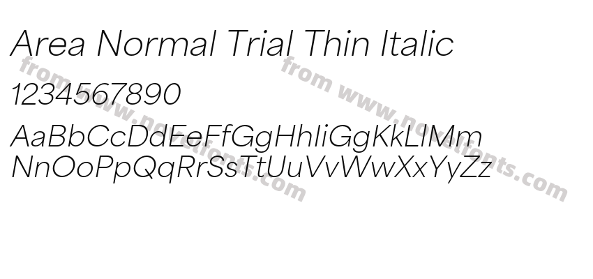 Area Normal Trial Thin ItalicPreview