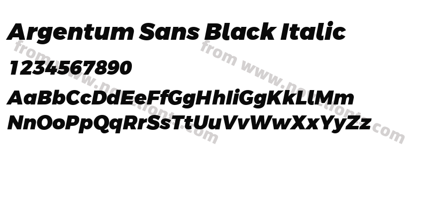 Argentum Sans Black ItalicPreview