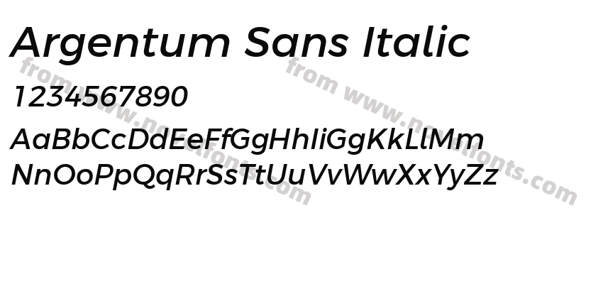 Argentum Sans ItalicPreview