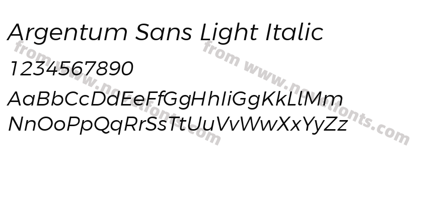 Argentum Sans Light ItalicPreview