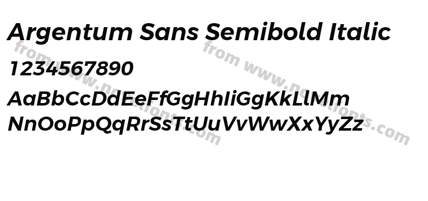 Argentum Sans Semibold ItalicPreview