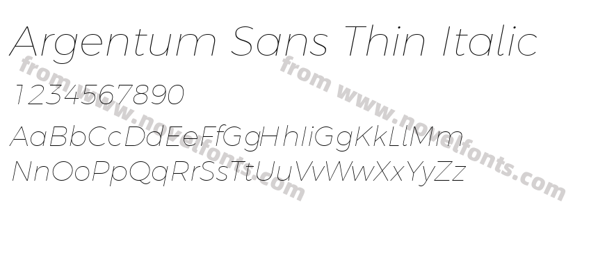 Argentum Sans Thin ItalicPreview