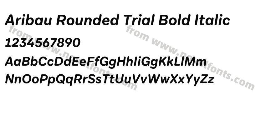 Aribau Rounded Trial Bold ItalicPreview