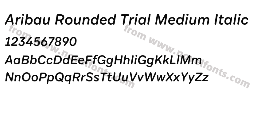 Aribau Rounded Trial Medium ItalicPreview