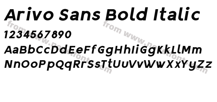 Arivo Sans Bold ItalicPreview