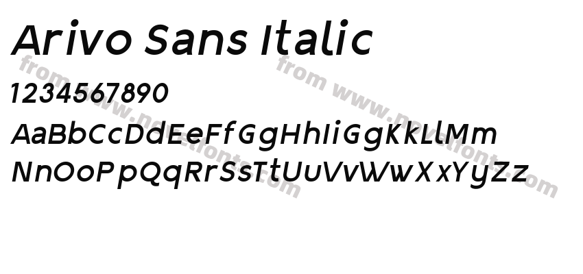 Arivo Sans ItalicPreview