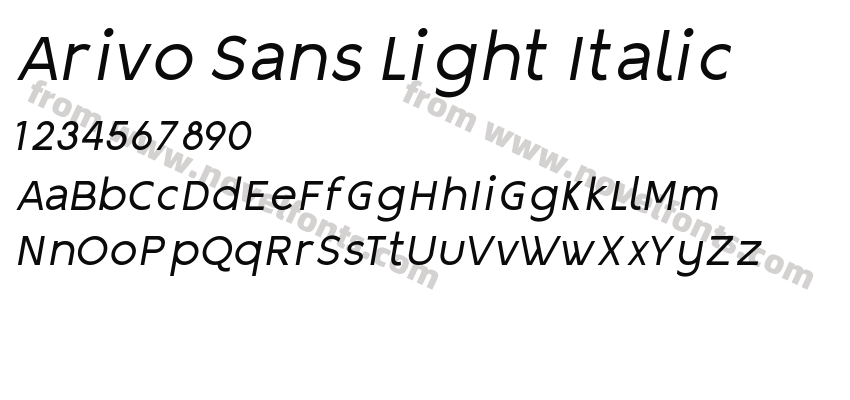 Arivo Sans Light ItalicPreview