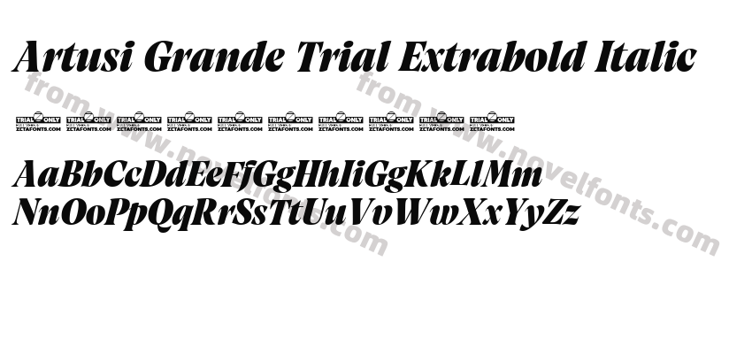 Artusi Grande Trial Extrabold ItalicPreview