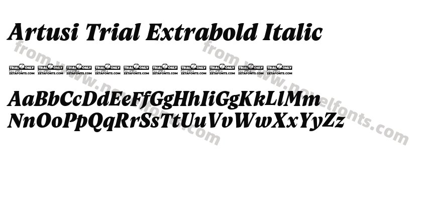 Artusi Trial Extrabold ItalicPreview