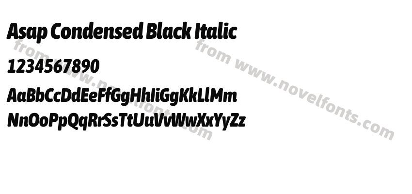 Asap Condensed Black ItalicPreview